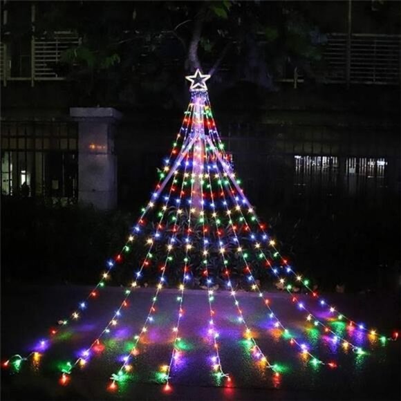 Christmas Decorations Outdoor Lights,11.5 ft 317 LED Star Christmas Tree Lights - Picture 7 of 7